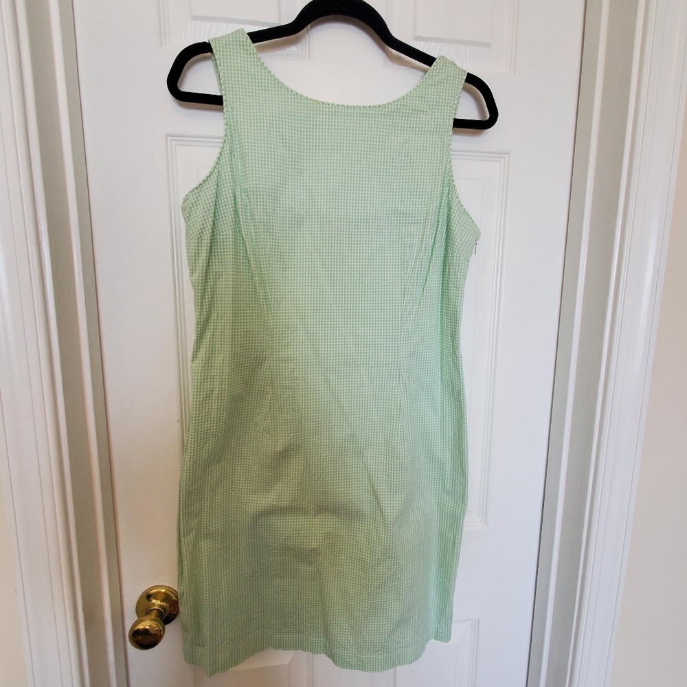 Mint Green Mini Gingham Dress. Vintage Jones New York. Size 10, Fits A Modern4/6